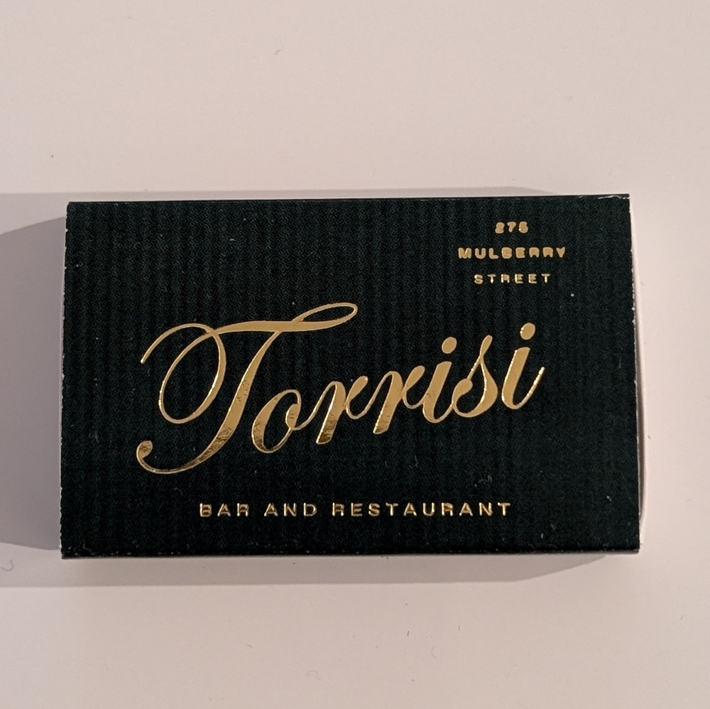 NYC Restaurant Torrisi Black Matchbox New